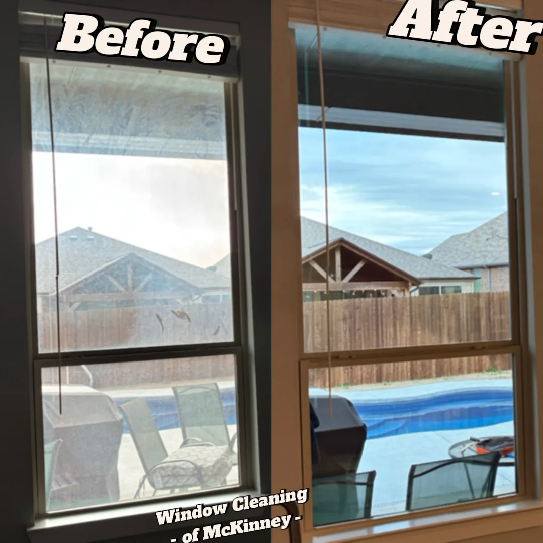 Interior view of cleaned residential window in McKinney