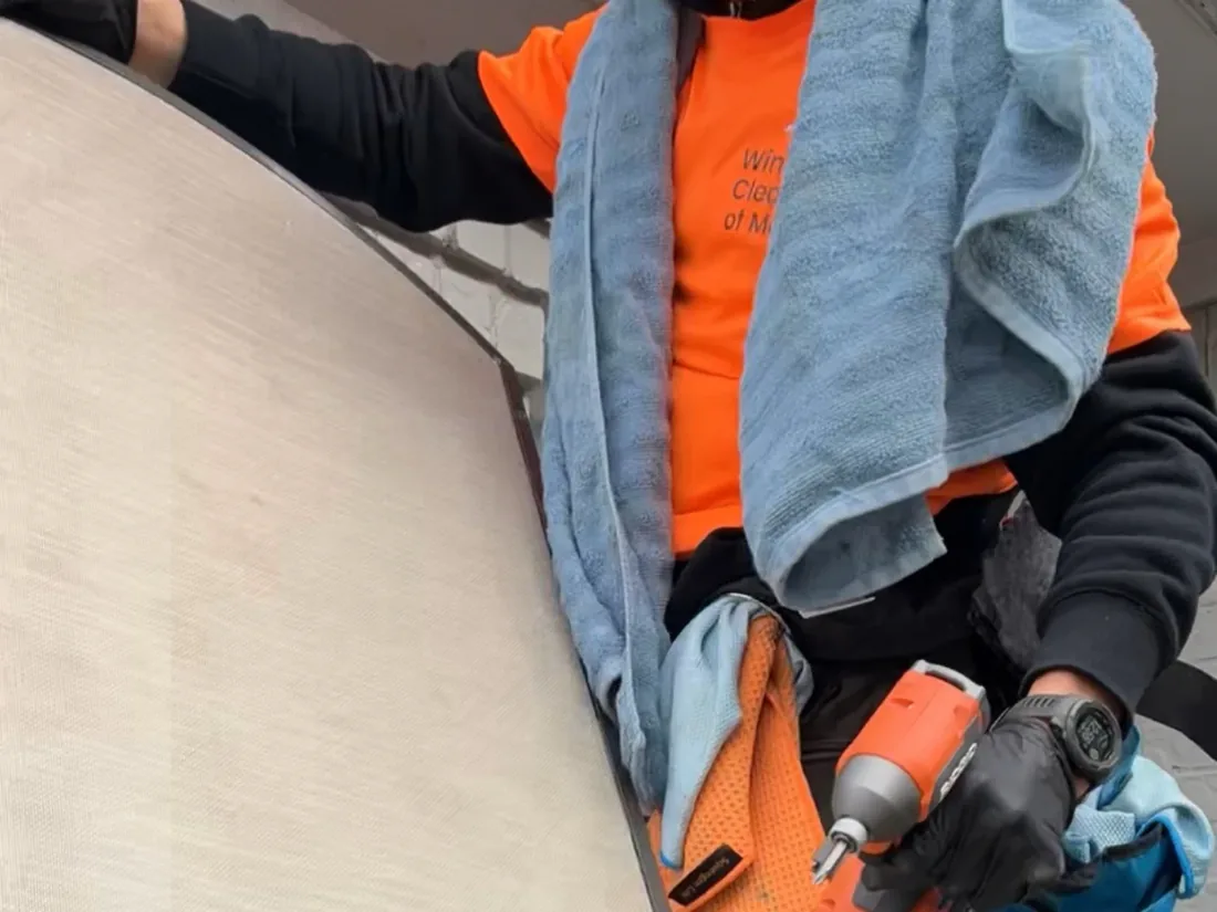 Solar screen removal for window cleaning in McKinney, TX