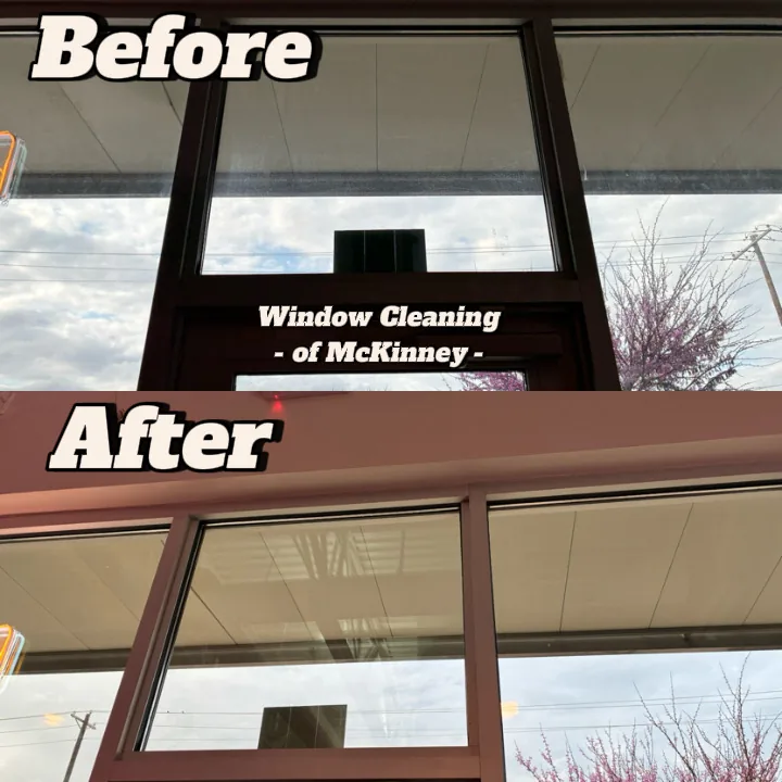 Storefront interior view after window cleaning in McKinney, TX